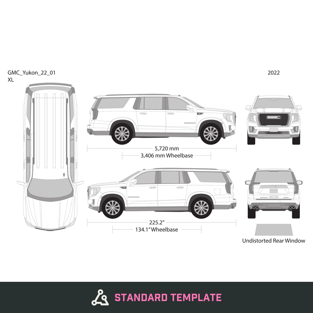 2022 GMC Yukon vector wrap template V01, Design-Ready PDF - GravBase