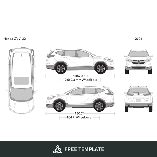 2022 Honda CR-V free vector vehicle wrap template - GravBase