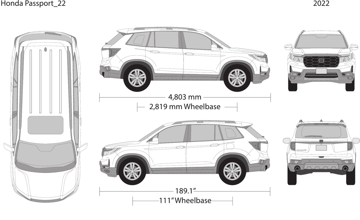 2022 Honda Passport vector wrap template, Design-Ready PDF - GravBase