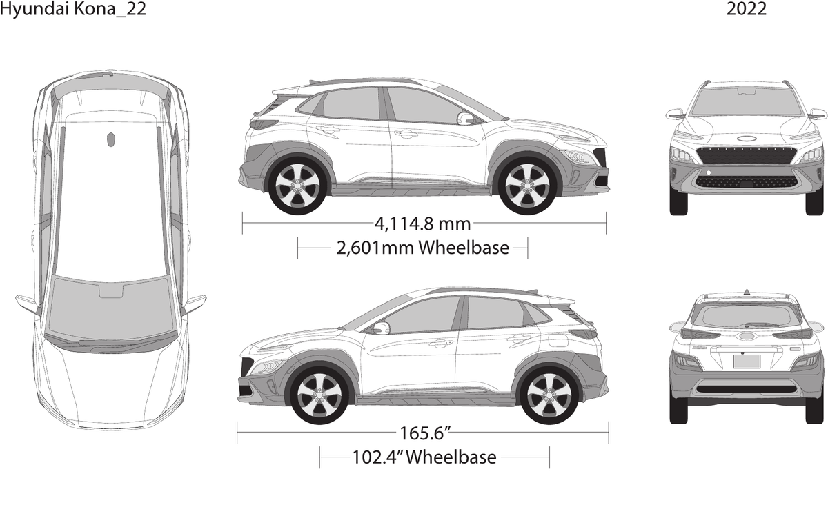 2022 Hyundai Kona vector wrap template, Design-Ready PDF - GravBase