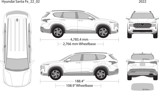 2022 Hyundai Santa Fe vector wrap template, Design-Ready PDF - GravBase