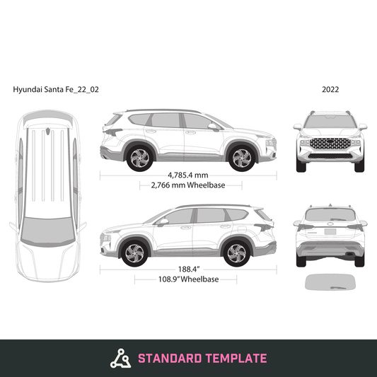 2022 Hyundai Santa Fe vector wrap template, Design-Ready PDF - GravBase