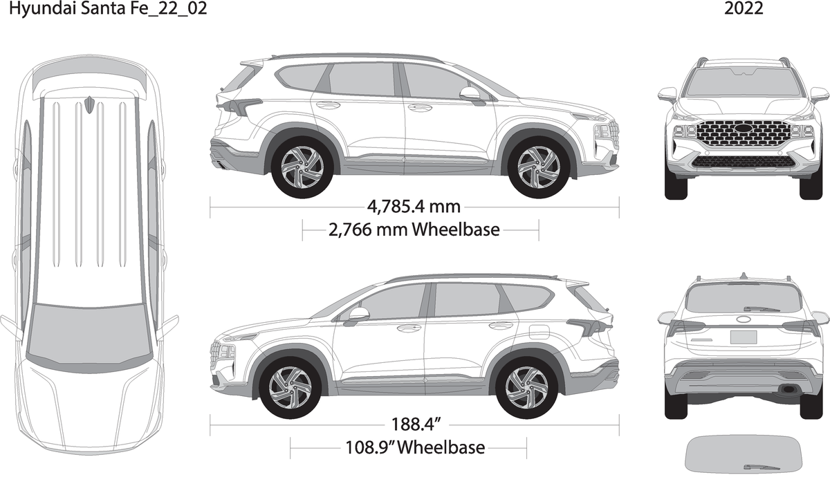 2022 Hyundai Santa Fe V02 Vehicle Wrap Template