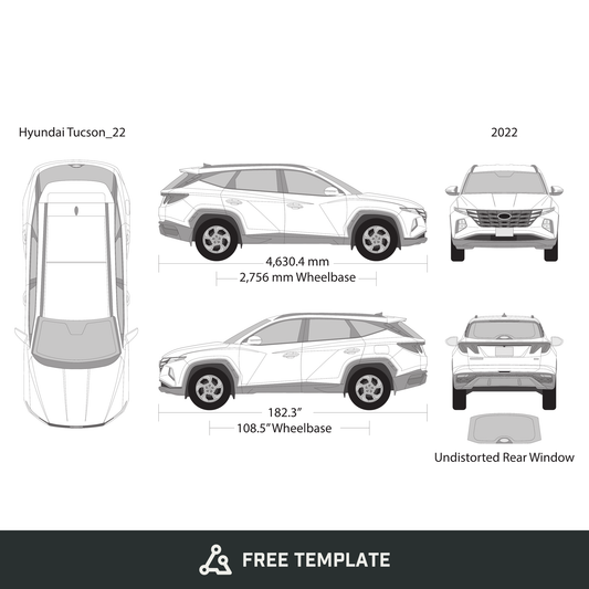 2022 Hyundai Tucson free vector vehicle wrap template - GravBase