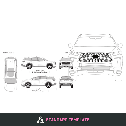 2022 Infiniti QX60 vector wrap template, Design-Ready PDF - GravBase
