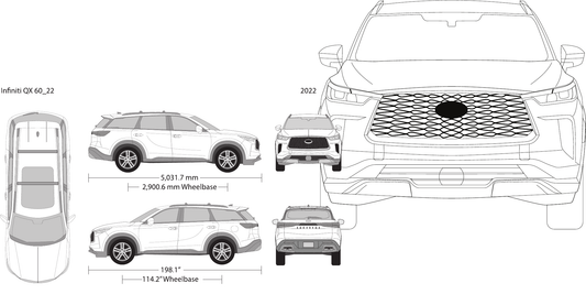 2022 Infiniti QX60 vector wrap template, Design-Ready PDF - GravBase