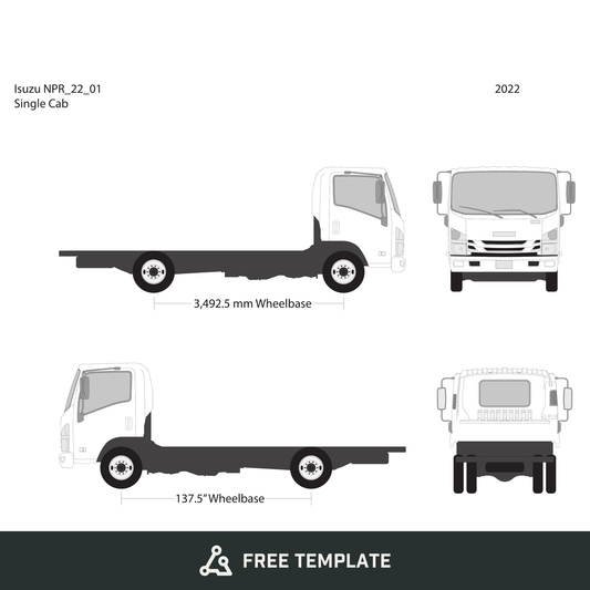 2022 Isuzu NPR free vector vehicle wrap template - GravBase