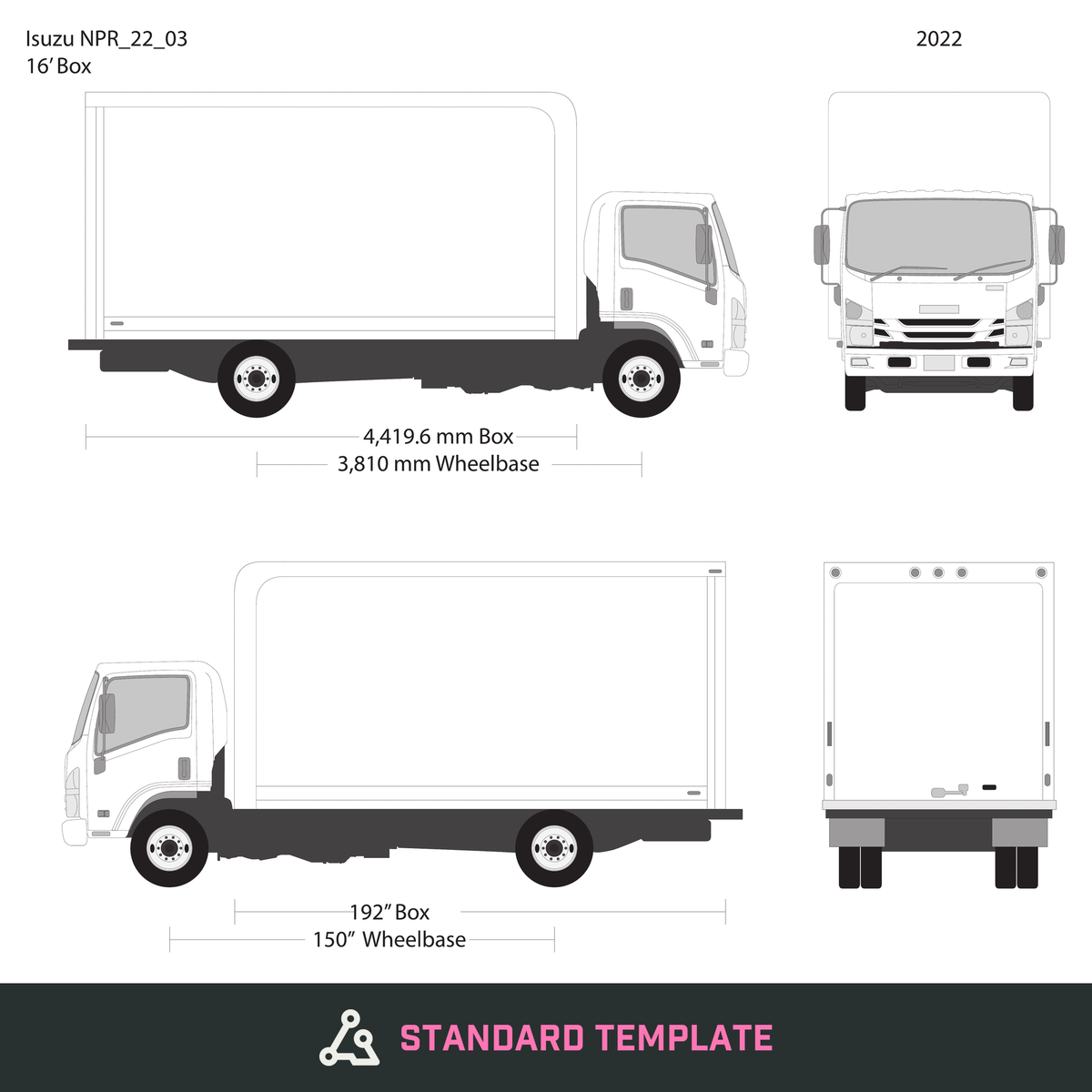 2022 Isuzu NPR vector wrap template V03, Design-Ready PDF - GravBase
