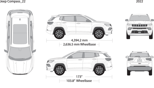 2022 Jeep Compass V22 Vehicle Wrap Template