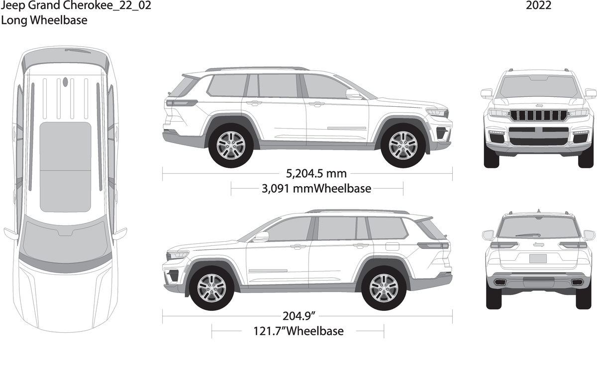2022 Jeep Grand Cherokee V02 Vehicle Wrap Template
