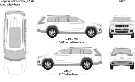 2022 Jeep Grand Cherokee V02 Vehicle Wrap Template