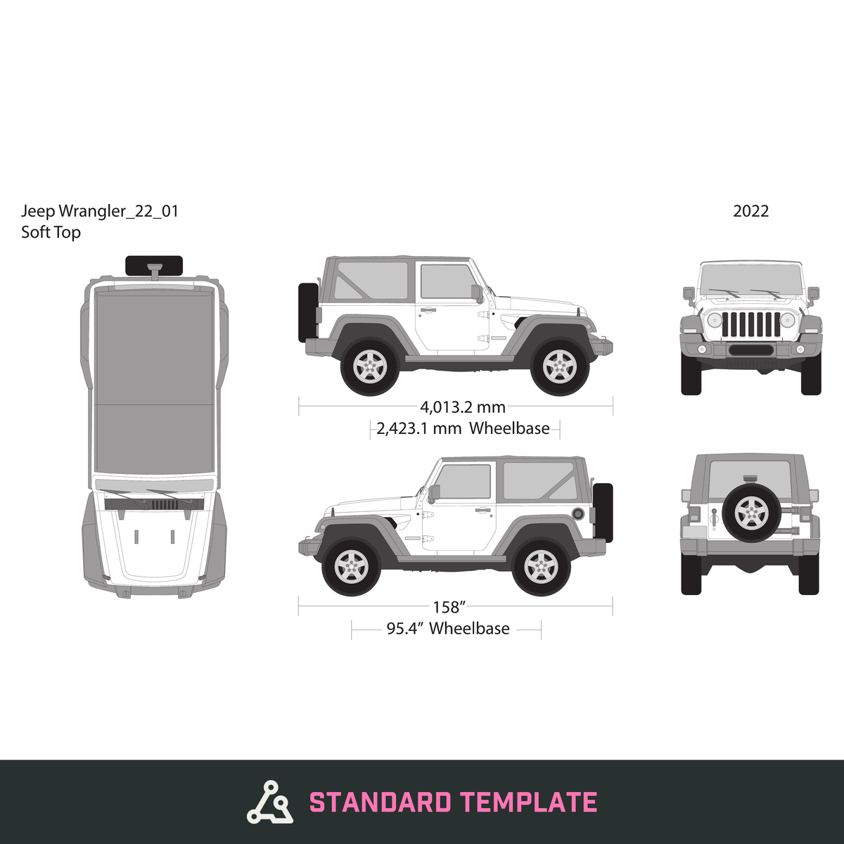 2022 Jeep Wrangler vector wrap template V01, Design-Ready PDF - GravBase