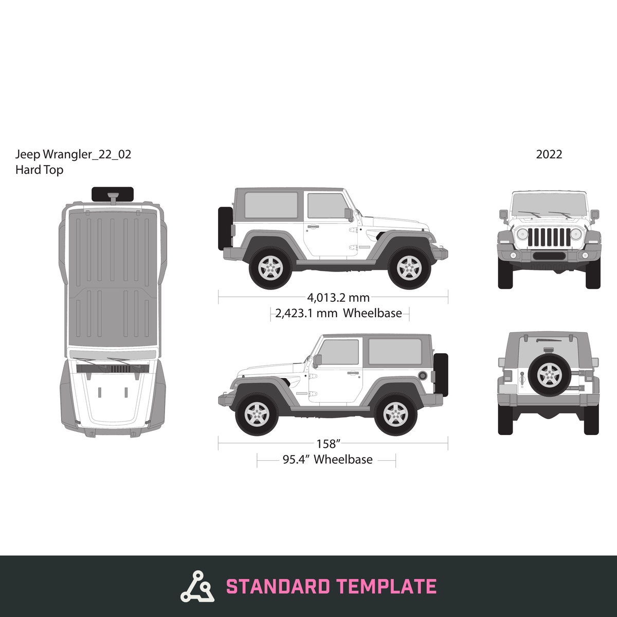 2022 Jeep Wrangler vector wrap template V02, Design-Ready PDF - GravBase