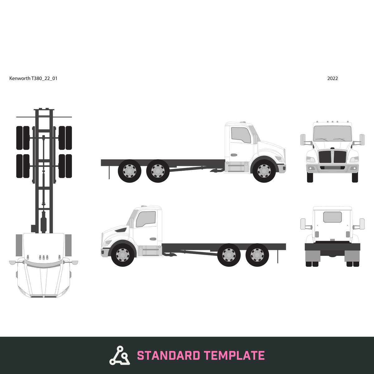 2022 Kenworth T380 vector wrap template, Design-Ready PDF - GravBase