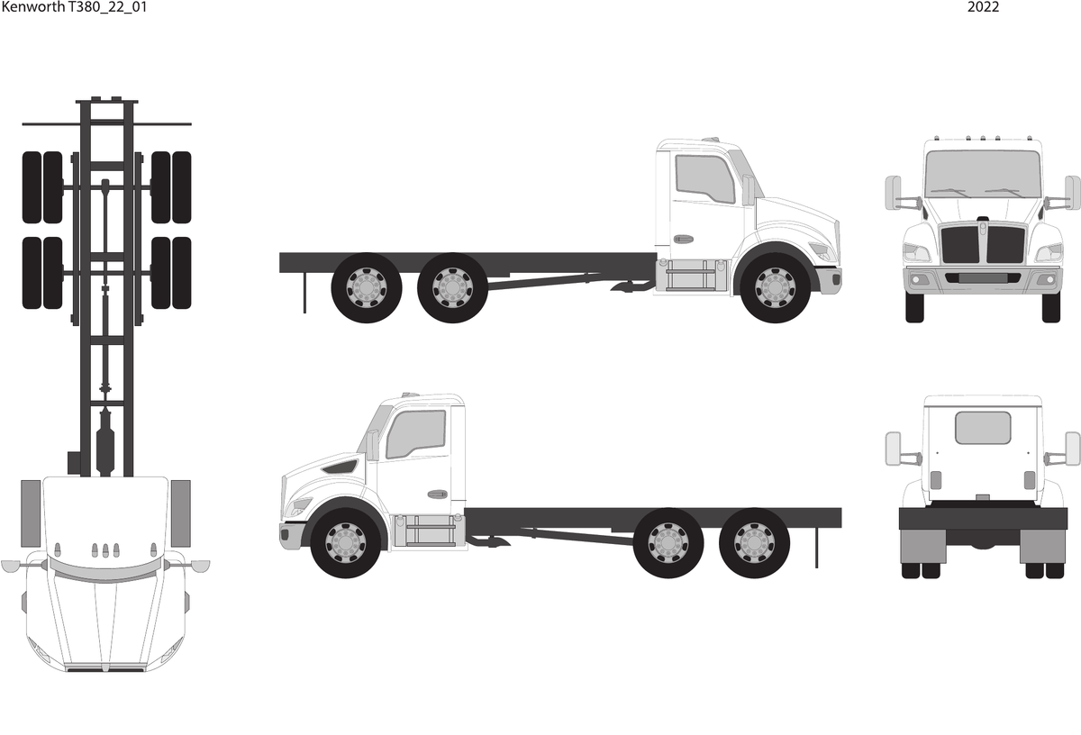 2022 Kenworth T380 vector wrap template, Design-Ready PDF - GravBase