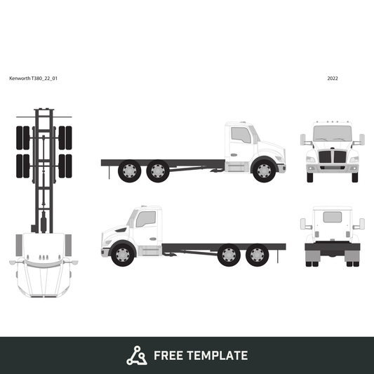 2022 Kenworth T380 free vector vehicle wrap template - GravBase