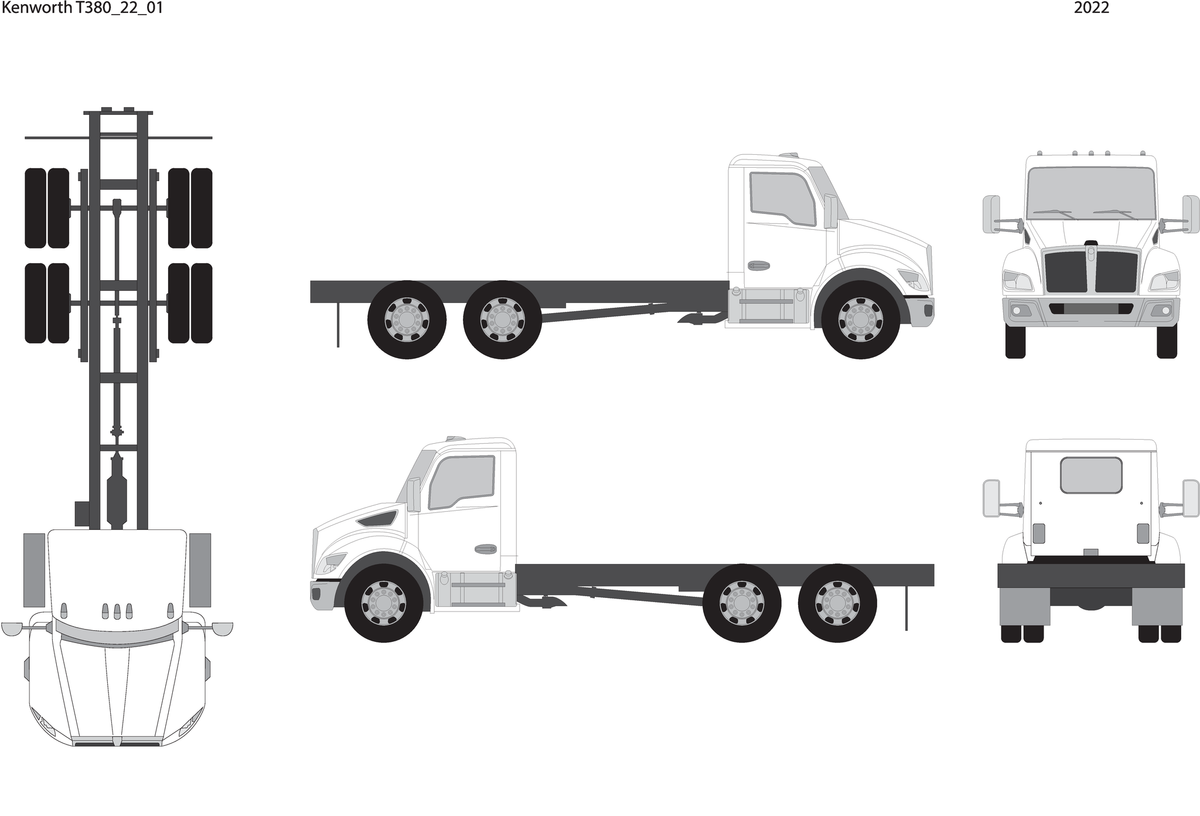 2022 Kenworth T380 V01 Vehicle Wrap Template