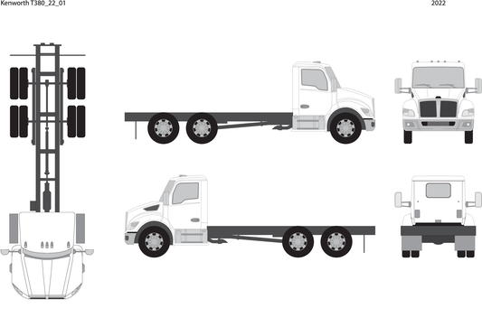 2022 Kenworth T380 V01 Vehicle Wrap Template