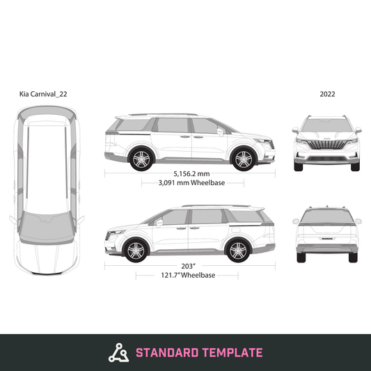 2022 Kia Carnival vector wrap template, Design-Ready PDF - GravBase
