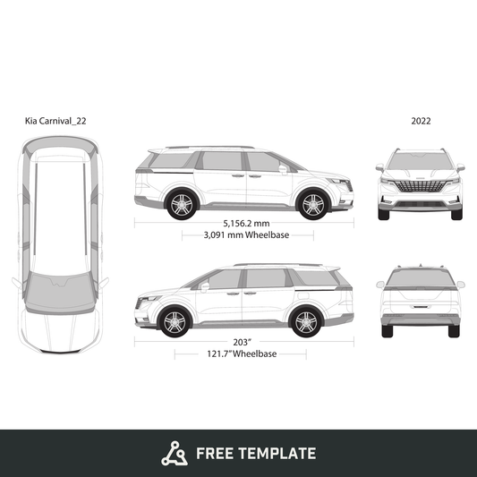 2022 Kia Carnival free vector vehicle wrap template - GravBase