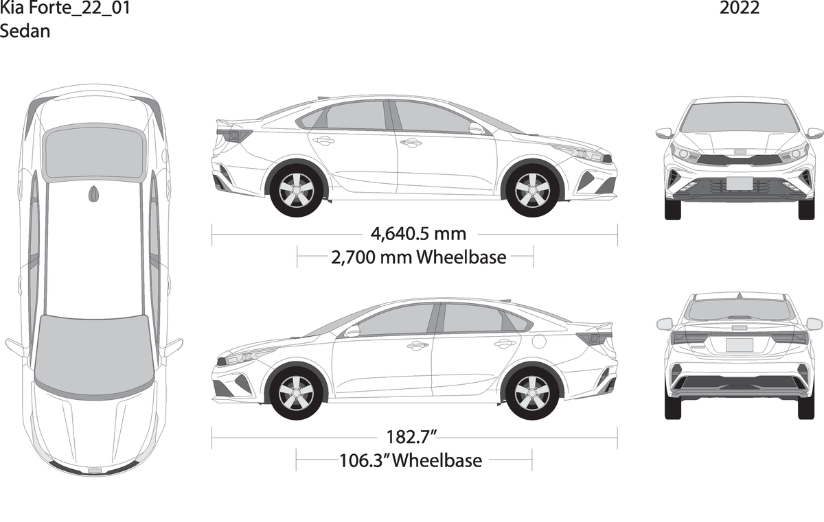 2022 Kia Forte V01 Vehicle Wrap Template