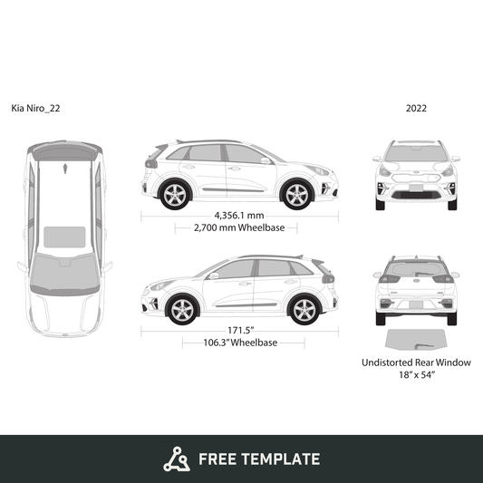 2022 Kia Niro free vector vehicle wrap template - GravBase