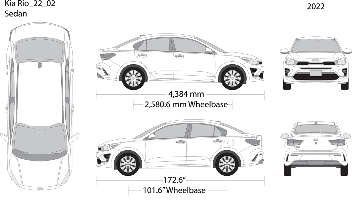 2022 Kia Rio V02 Vehicle Wrap Template