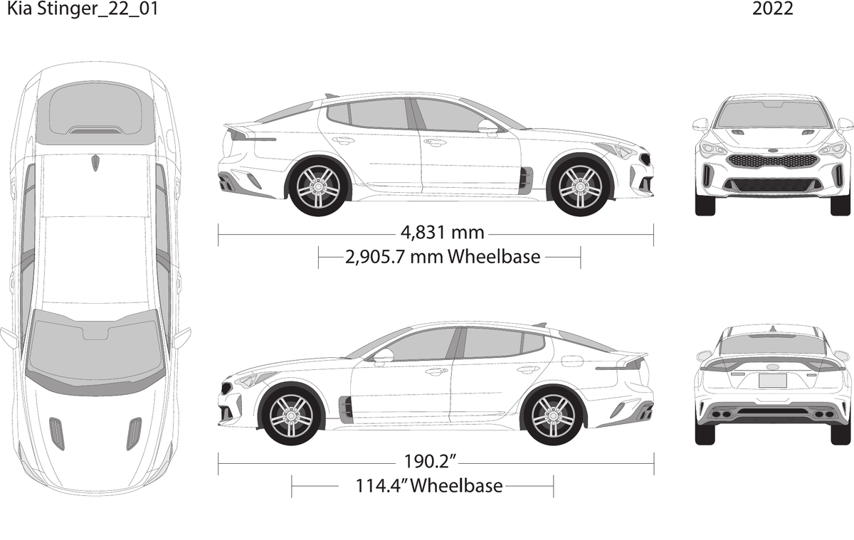 2022 Kia Stinger vector wrap template, Design-Ready PDF - GravBase