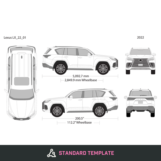 2022 Lexus LX vector wrap template, Design-Ready PDF - GravBase