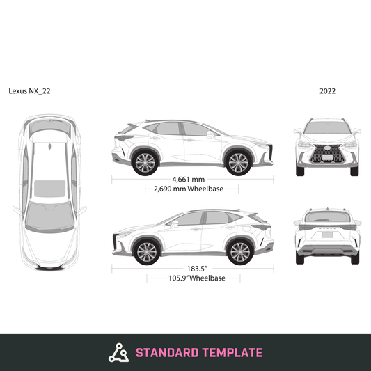 2022 Lexus NX vector wrap template, Design-Ready PDF - GravBase