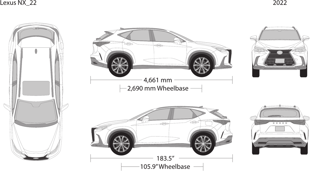 2022 Lexus NX vector wrap template, Design-Ready PDF - GravBase