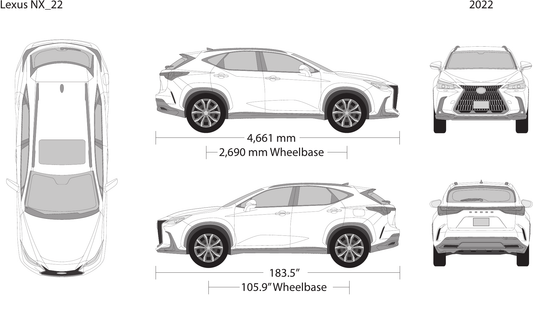 2022 Lexus NX vector wrap template, Design-Ready PDF - GravBase