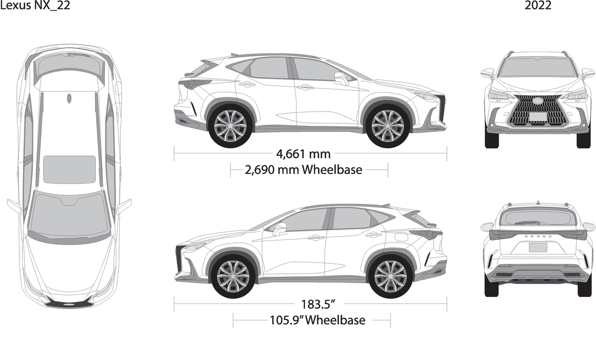 2022 Lexus Nx V22 Vehicle Wrap Template