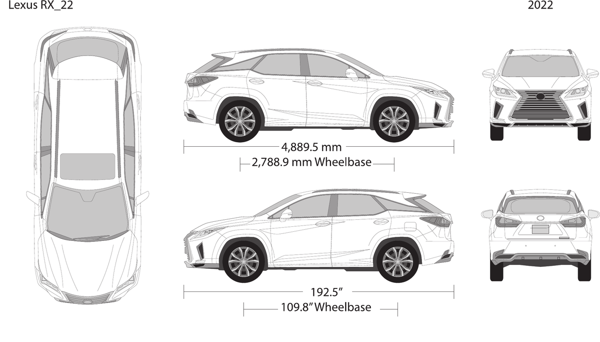 2022 Lexus RX vector wrap template, Design-Ready PDF - GravBase