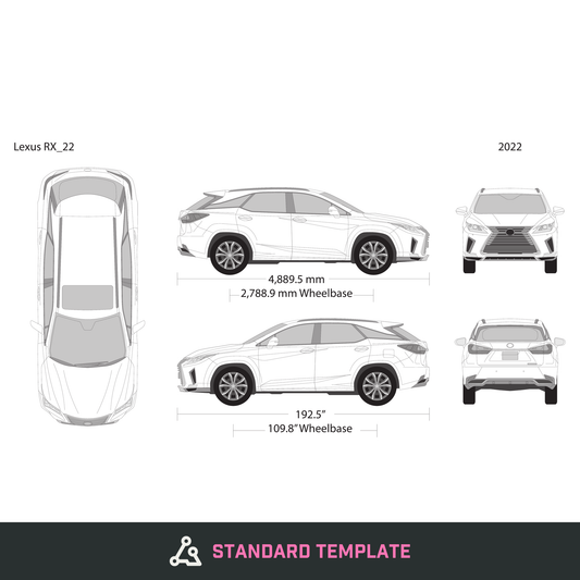 2022 Lexus RX vector wrap template, Design-Ready PDF - GravBase