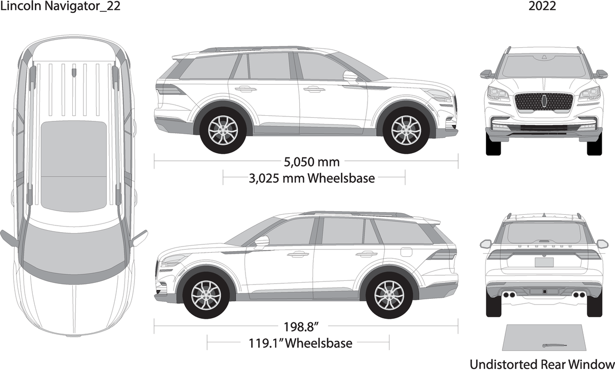2022 Lincoln Avaitor V22 Vehicle Wrap Template