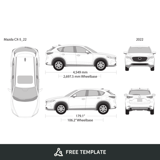 2022 Mazda CX-5 free vector vehicle wrap template - GravBase
