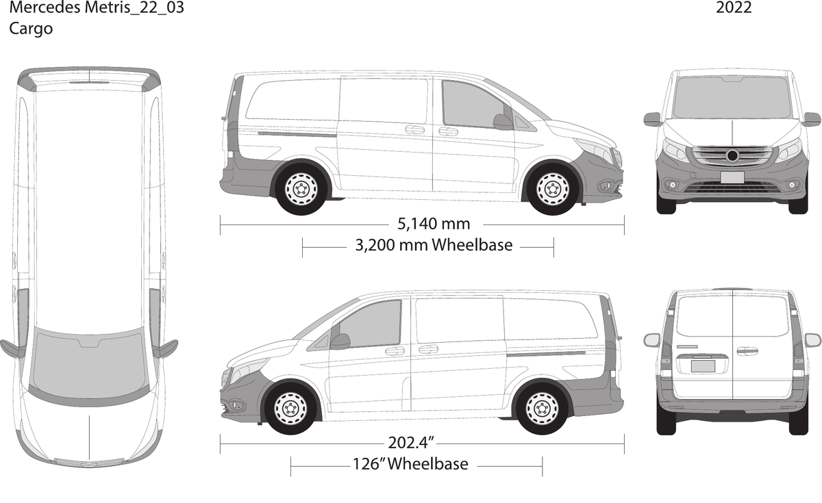 2022 Mercedes Metris vector wrap template V03, Design-Ready PDF - GravBase