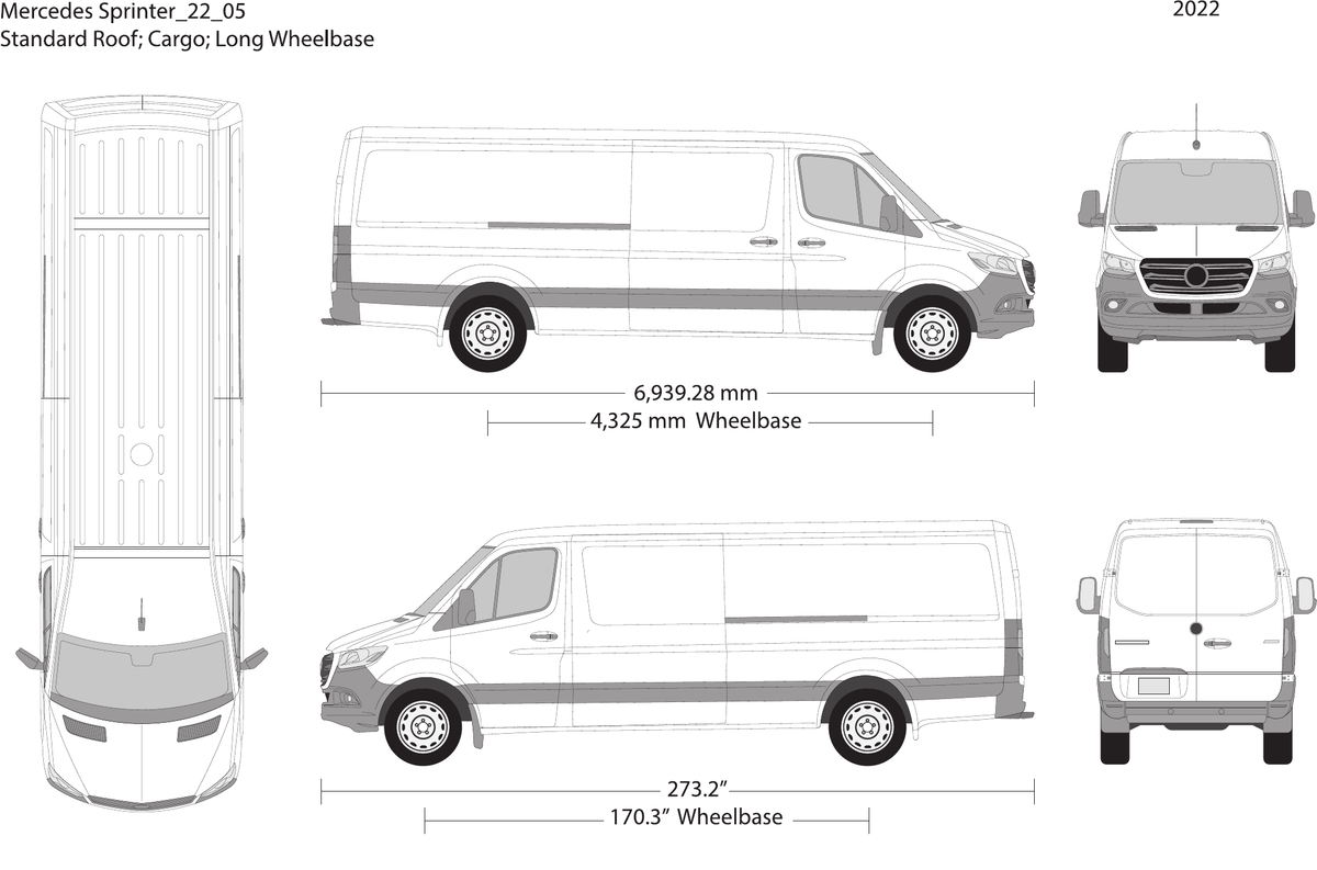 2022 Mercedes Sprinter vector wrap template V05, Design-Ready PDF - GravBase
