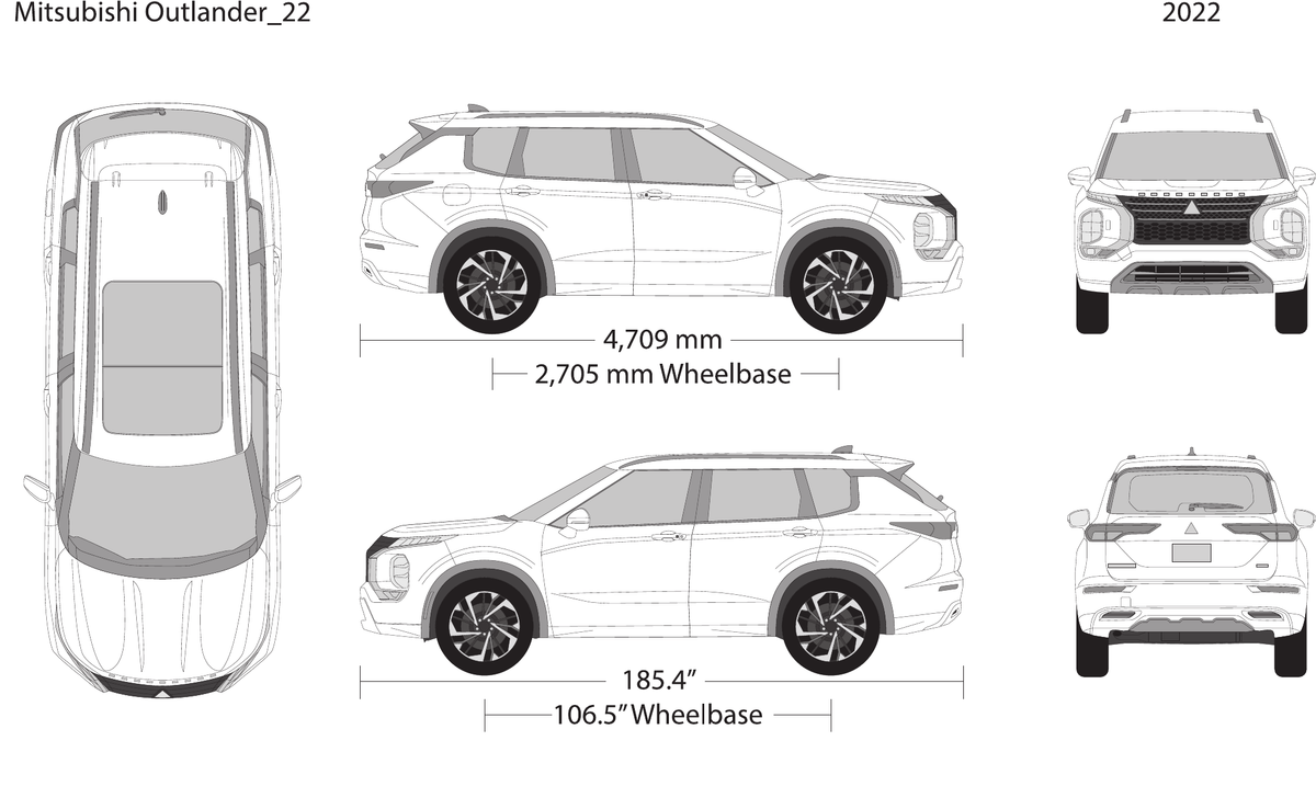 2022 Mitsubishi Outlander vector wrap template, Design-Ready PDF - GravBase
