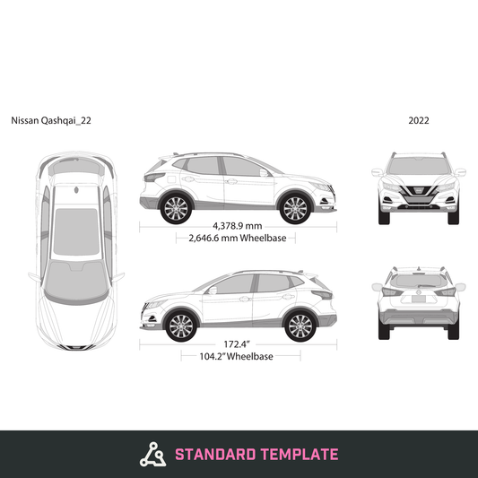 2022 Nissan Qashqai vector wrap template, Design-Ready PDF - GravBase