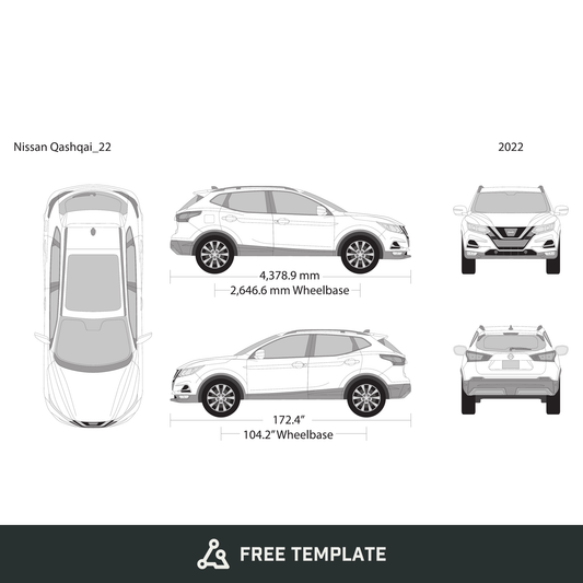 2022 Nissan Qashqai free vector vehicle wrap template - GravBase