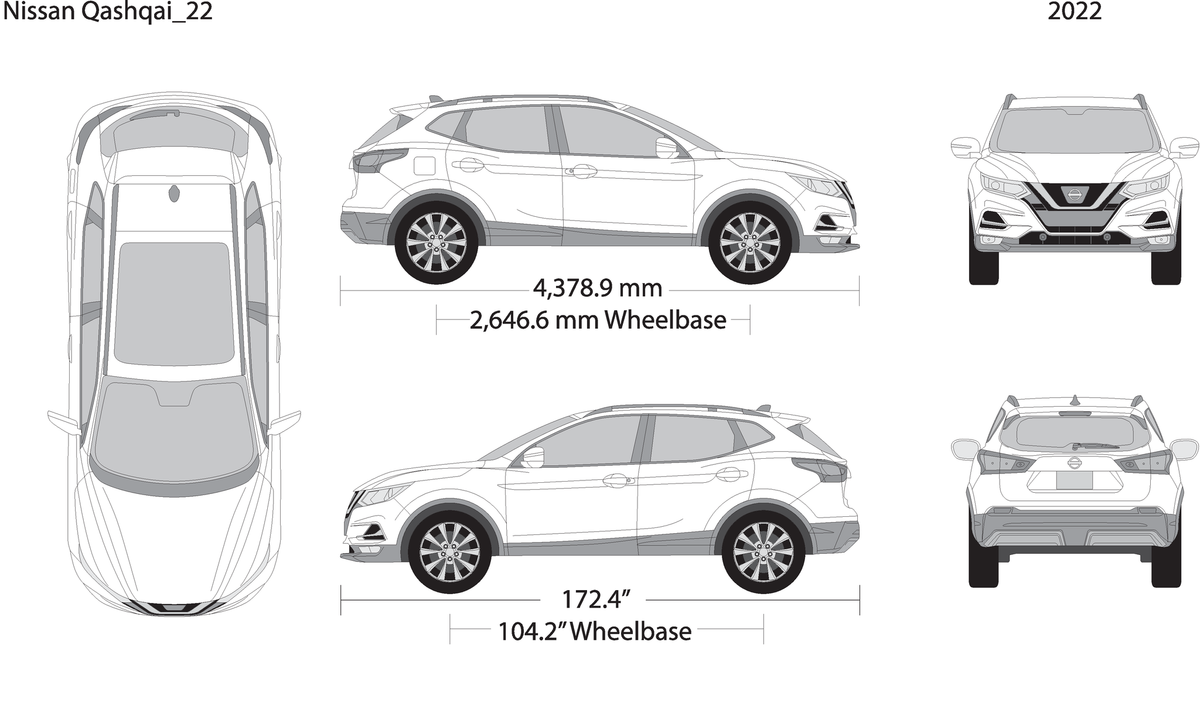 2022 Nissan Qashqai V22 Vehicle Wrap Template
