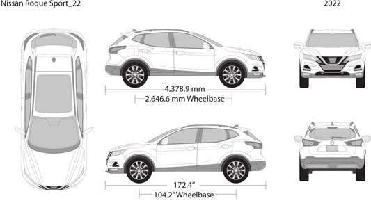 2022 Nissan Rogue Sport vector wrap template, Design-Ready PDF - GravBase