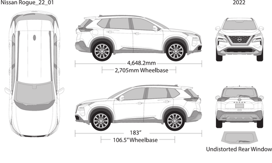 2022 Nissan Rogue vector wrap template, Design-Ready PDF - GravBase