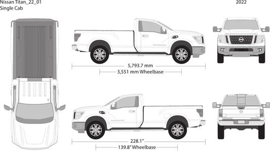 2022 Nissan Titan Vector Wrap Template - GravBase