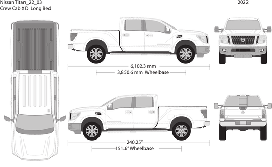 2022 Nissan Titan Vector Wrap Template - GravBase
