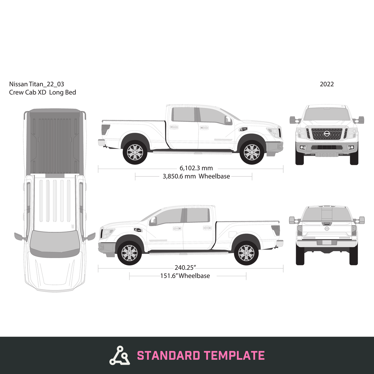 2022 Nissan Titan vector wrap template V03, Design-Ready PDF - GravBase