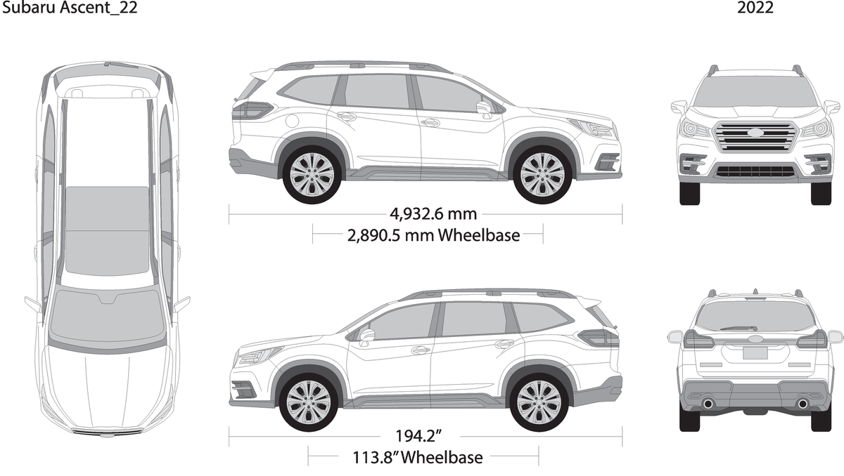 2022 Subaru Ascent V22 Vehicle Wrap Template