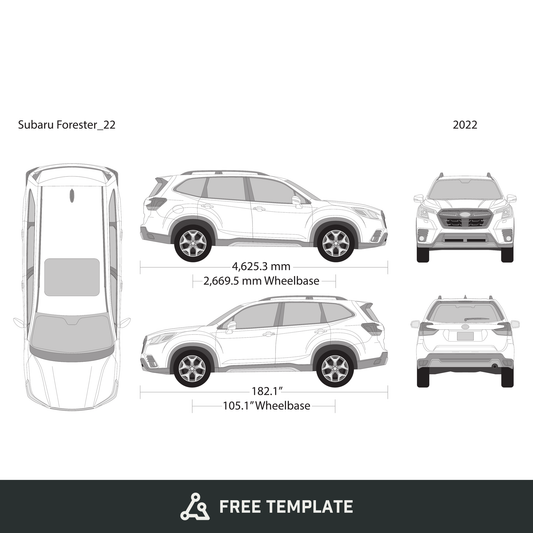 2022 Subaru Forester free vector vehicle wrap template - GravBase
